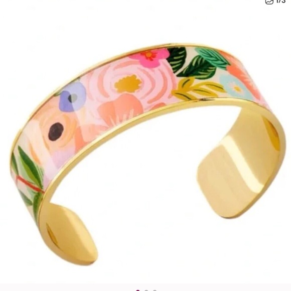 Rifle Paper Co. Jewelry - NWT Rifle Paper Co. Brass gold tone plated & enamel cuff - GARDEN PARTY design